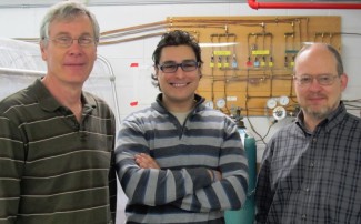 William Whitman, Felipe Sarmiento and Jan Mrazek posing in the lab