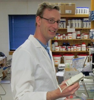 Vincent Starai working in lab