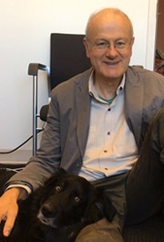 Colin Manoil, PhD and lab mascot